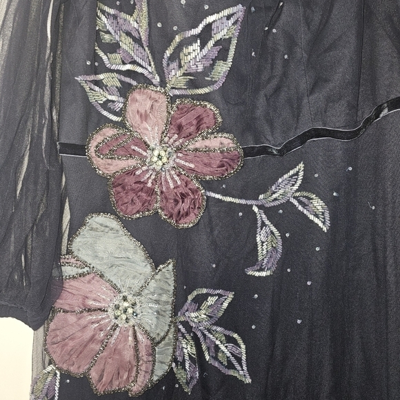 Marchesa Notte Women's Beaded Floral Tulle Gown Size 6 - Picture 9 of 11